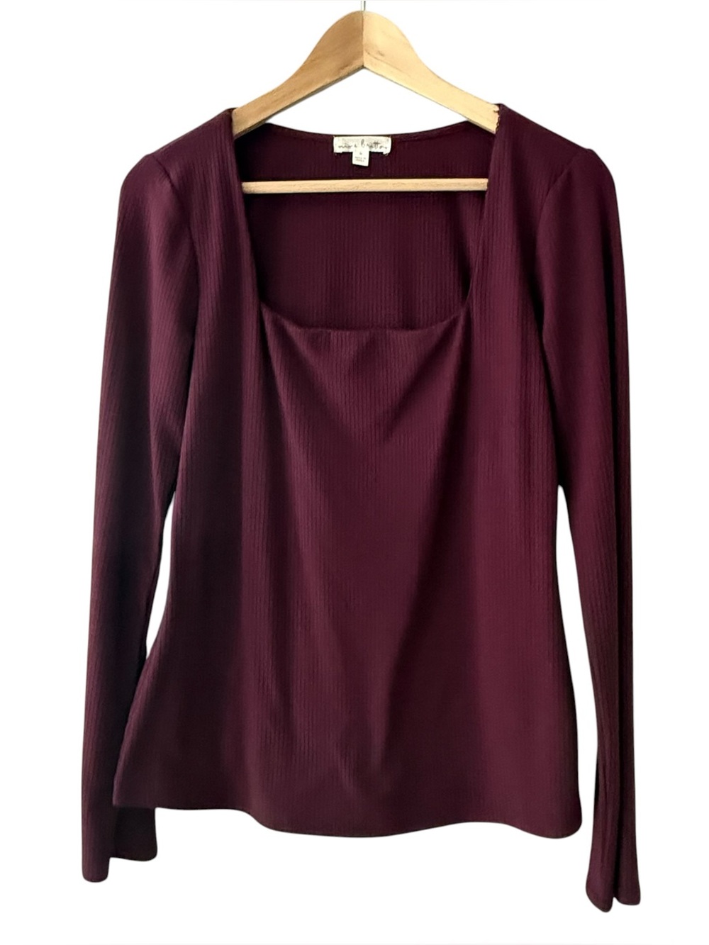 Nine Britton Square Neck Long Sleeve Knit Top